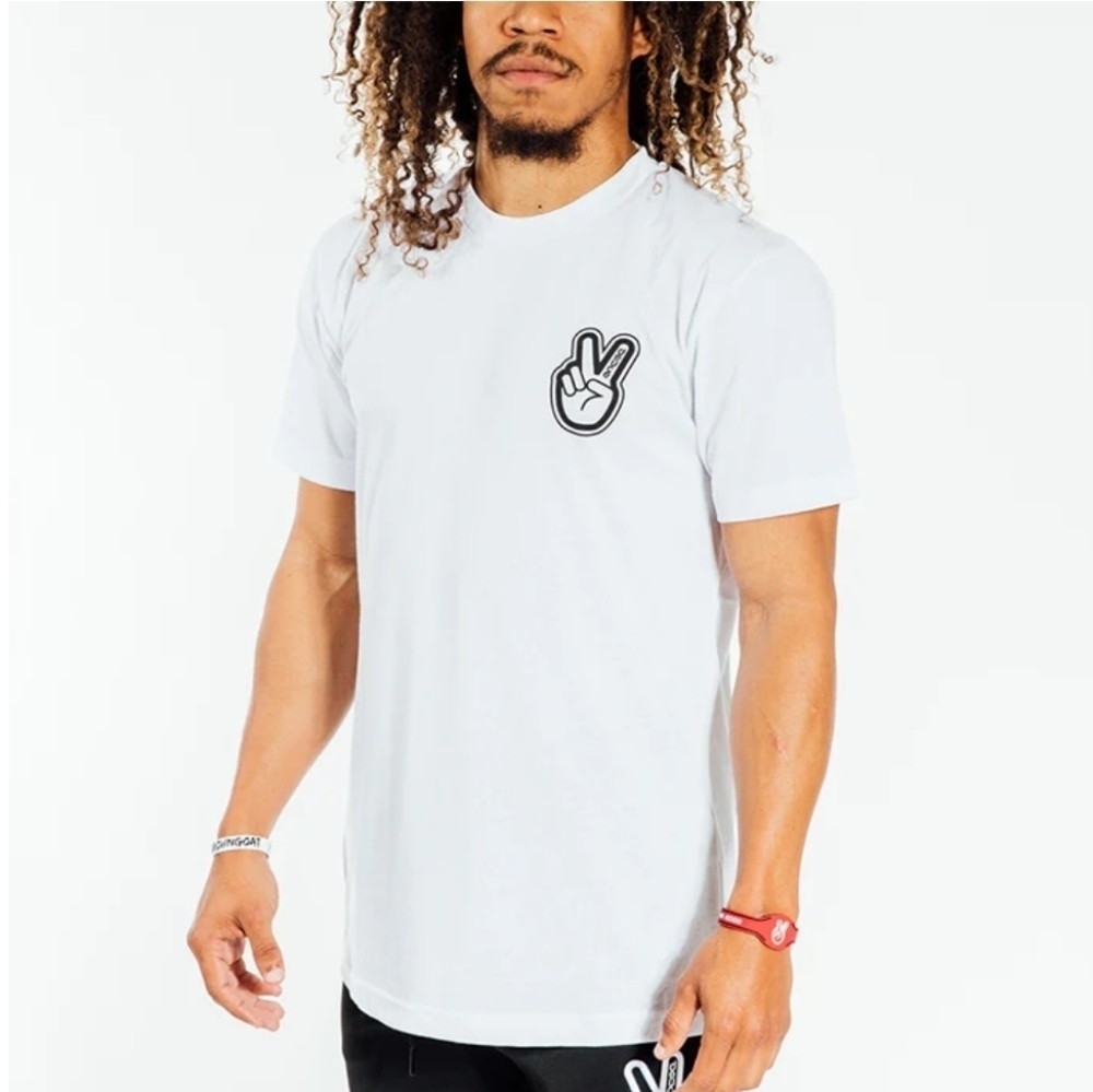Deuce Outline T-shirt in Red and White